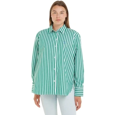 Image of Tommy Hilfiger Women Long Sleeve Shirt, Green (Bold STP/Olympic Green), 32