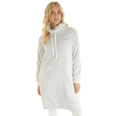 Image of Bench Womens Fluffy Hooded Wearable Blanket Soft Robe Oversized Grey 14