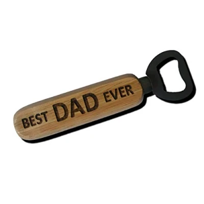 Image of FastCraft BOTTLE OPENER BEST DAD EVER BEER FATHERS DAY ENGRAVED WOODEN NOVELTY WOOD KITCHEN GREATEST GIFT PRESENT