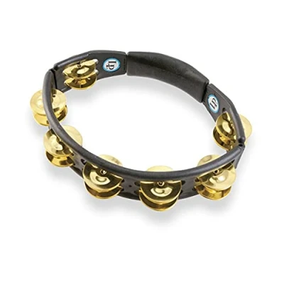 Image of LP Latin Percussion Tambourin Cyclop Handmodell schwarz Messingschellen zweireihig LP170