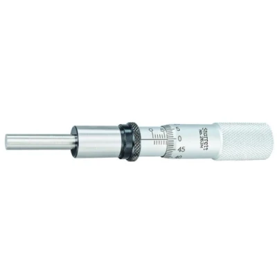 Image of Starrett 263ML Micrometer Head, 0 25 mm Range, 0.01 Graduation, +/ 0.002 Accuracy, Plain Thimble, Lock Nut