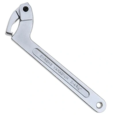 Image of C Spanner Tool Adjustable Hook Wrench 51 121MM 2 4.3/4&quot; Chrome Vanadium