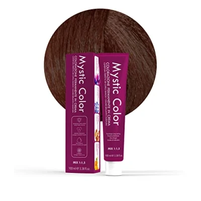 Image of Mystic Color Permanent Cream Colouring with Argan Oil and Calendula Long Lasting Hair Dye Dark Copper Blonde 6.4 100ml