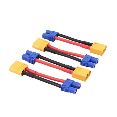 Image of BDHI 4pcs XT60 Male to EC3 Female Connector Adapter Wire 14awg 2inch for RC Lipo BatteryCable(B113 4)