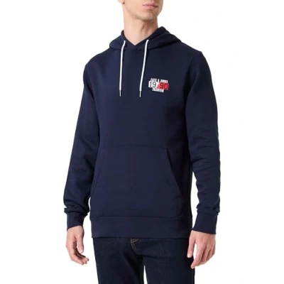 Image of JACK &amp; JONES Men&#039;s Jprbluclub Sweat Hood Bmuss24 Sweatshirt, Blazer Navy, M
