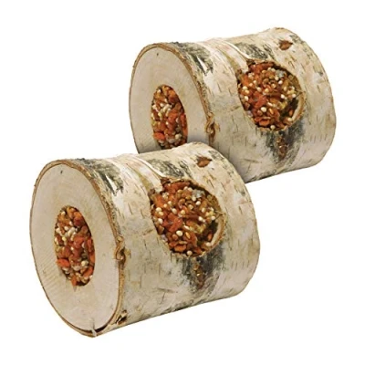 Image of Rosewood Naturals Nibble Woodroll with Carrot, Small Animal Treat and Gnaw Toy for Rabbits, Guinea Pigs, Chinchillas, Degus, Hamsters, Gerbils, Mice Rats (2 Pack)