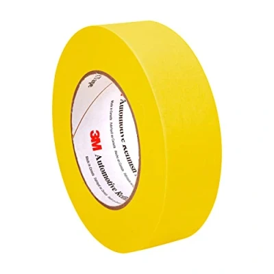 Image of 3M Automotive Refinish Masking Tape 388N, 06654, 36 mm x 55 m, Yellow, Crepe Backing, Moisture Resistant, Multi Purpose
