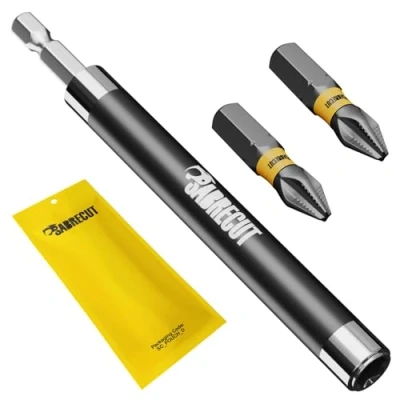 Image of 3 x SabreCut SCRSG120 120mm Magnetic Retractable Hex Head Screw Guide and 25mm PH2 Bits Set for Screwdrivers other accessories Compatible with Dewalt Milwaukee Bosch Makita Others