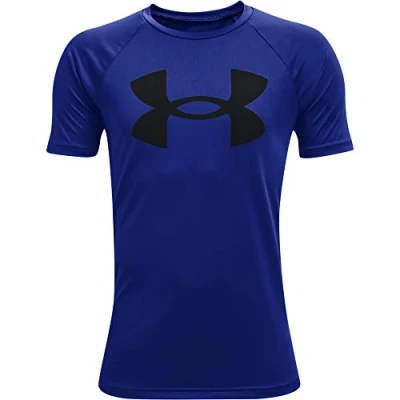 Image of Under Armour Boy&#039;s UA Tech Big Logo SS Shirt Royal