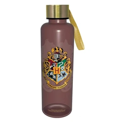 Image of Pyramid International Harry Potter (Colourful Crest Dark) Slim Plastic Bottle, Sleek and Durable, 19 fl oz / 525ml, One Size
