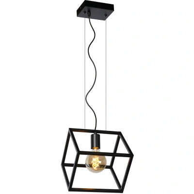 Image of Lucide Fabian hanging light, metal lampshade, 1 bulb