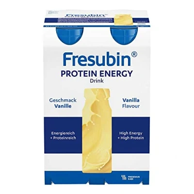 Image of Fresenius Kabi FRESUBIN Energy Drink Vanilla Protein Drinks Flask 4 x 200 ml Pack of 1 Kg