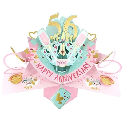 Image of 56 Years Happy 56th Anniversary Pop Up Greeting Card Love Kate&#039;s 3D Cards POP216MC56