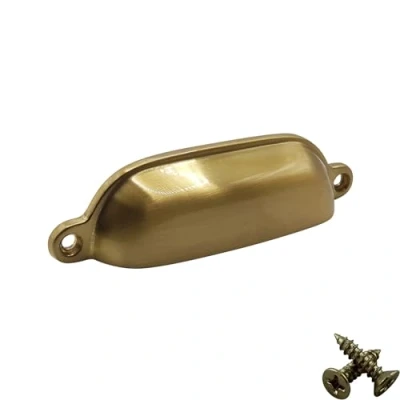 Image of M4TEC Cup Kitchen Cabinet Door Handles Cupboards Drawers Bedroom Furniture Pull Handle Brushed Brass. VG4 Series: 96 mm