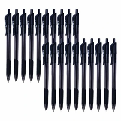 Image of CLARO Trion Grip RT Retractable Ballpoint Pens, BLACK, Fine Point (0.7mm), Pack of 50, Smooth Ball Perfect for School Office Home Everyday Use