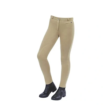 Image of Dublin Womens Supa Fit Zip Up Knee Patch Jodhpurs Beige
