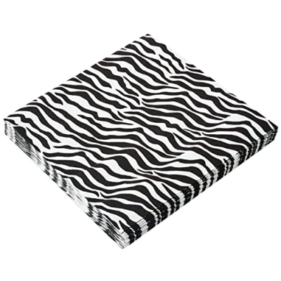 Image of Anniversary House Tiflair Zebra Pattern Lunch Napkins 3 ply,33 cm