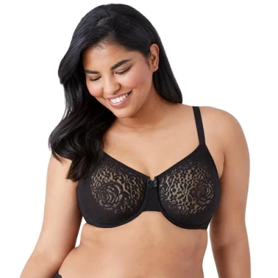 Image of Wacoal Women&#039;s Halo Underwire Bra Black 34B