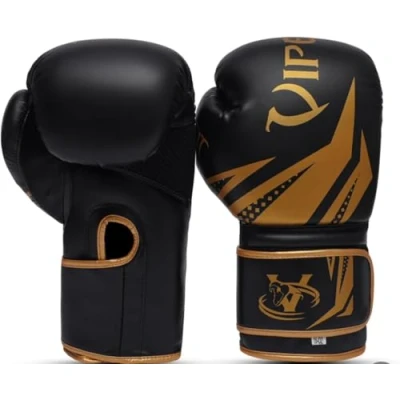 Image of Item Name (aka Title): Viper Boxing Gloves for Training Punching Sparring Bag Punch Mitts Fighting (Black/Gold, 16oz)