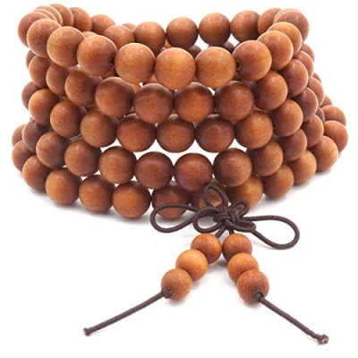 Image of Thajaling 8MM 108 Prayer Beads Mala Bracelet Sandalwood Tibetan Buddhist Buddha Meditation Necklace/bracelet