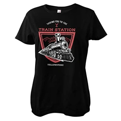 Image of Yellowstone Officially Licensed Taking You to The Train Station Women T Shirt (Black), Large