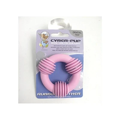 Image of Rosewood Rubber, Tough Chew Resistant, Dental Teether Shape Puppy Toy, Assorted Colours