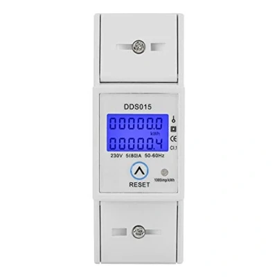 Image of Hilitand DDS015 Digital LCD Single Phase Energy Meter, 5 80A 230V 50Hz Meter Watt DIN Rail Mounting
