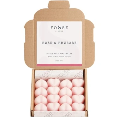 Image of Rose &amp; Rhubarb Strong Scented Wax Melts 16 Pack The Gift for Every Occasion Made in UK