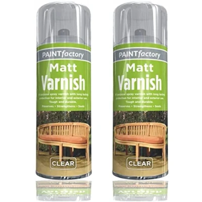 Image of STOREX 2 X 400ML Clear Varnish Professional MATT Finish Spray Wood Color Paint All Purpose