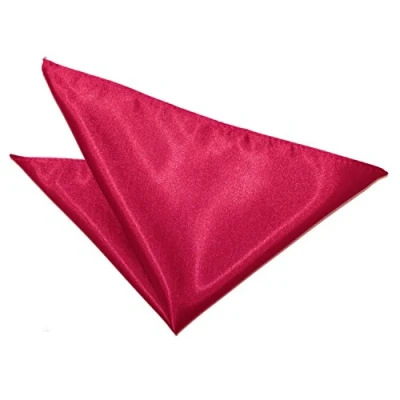 Image of DQT Men Red Solid Plain Stripe Floral Paisley Polka Dot Pocket Square Satin Crimson