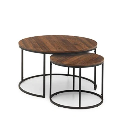 Image of Julian Bowen Bellini Round Nesting Coffee Table Walnut Tables