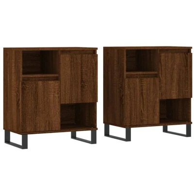 Image of vidaXL Sideboards 2 pcs Brown Oak Engineered Wood