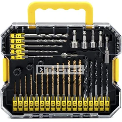 Image of TROTEC 6200001160 49 Piece Hex Shank Spiral Drill Bit Set, Black, Normal