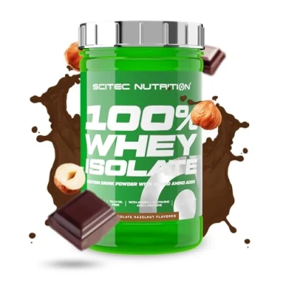 Image of Scitec Nutrition 100% Whey Isolate Pure Protein Power with BCAAs Glutamine &amp; Arginine Sugar Gluten Free Formula, 700 g, Chocolate Hazelnut