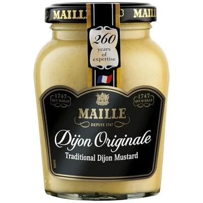 Image of Maille Dijon Original Mustard since 1747 condiment for salads, chicken, and fish 215 g