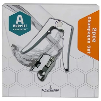 Image of Grunwerg WS 821/2 Aperiti 2 Piece Champagne Set, Stainless Steel