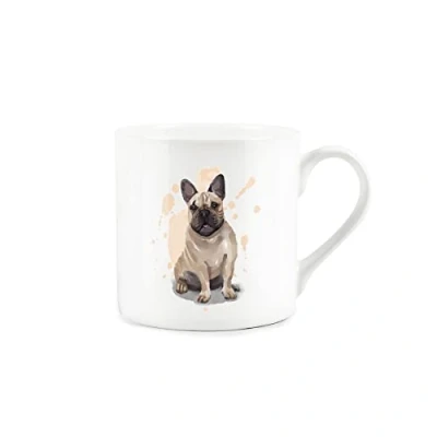 Image of Purely Home Frenchie Mug Bone China French Bulldog White Coffee/Tea Present Gift for Dog Lovers