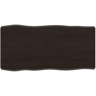 Image of vidaXL Table Top Dark Brown 80x40x(2 6) cm Treated Solid Wood Live Edge