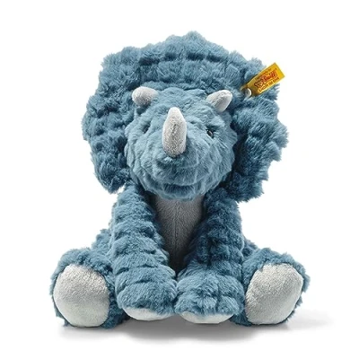 Image of Steiff 087806 Soft Cuddly Friends Dixi triceratops, pe,28 cm, Aegean Blue