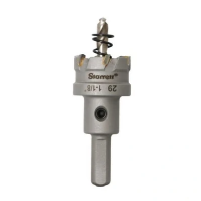 Image of Starrett Tungsten Carbide Tipped Hole Saw SM29 Sheet Metal Cutter With Arbor &amp; Pilot Drill Bit For Drilling Stainless Steel Aluminum Alloy 29 mm