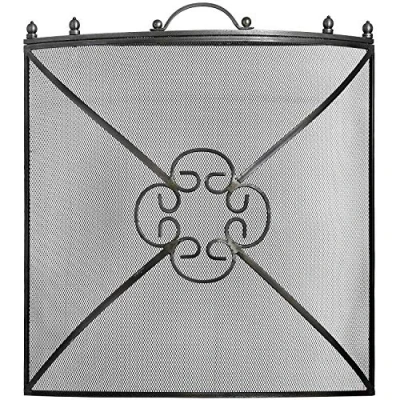 Image of Hill 1975 Mesh Fireguard in Antique Pewter Effect Finish, Metal, Steel, Mixed, one