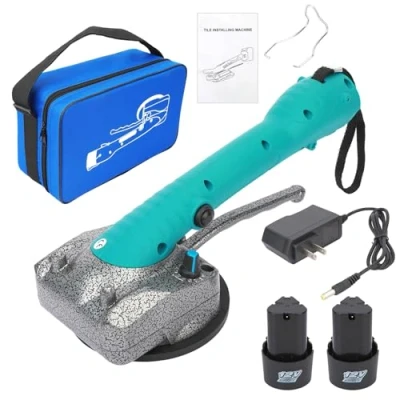 Image of loyliawa Tile Vibration Tool, 45kg Adsorption Tiling Machine, 5 Adjustable Speed, Cordless Tool Suction Cup Floor Laying Handheld Blue