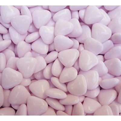 Image of Mini Light Pink Heart Chocolate Dragees 100 Gram Bag (1/10th Kilo)