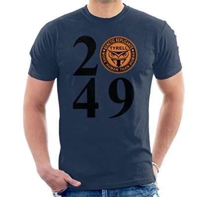 Image of Blade Runner 2049 Tyrell Replicants Logo Men&#039;s T Shirt Navy Blue