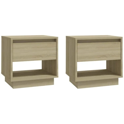 Image of vidaXL Bedside Cabinets 2 pcs Sonoma Oak 45x34x44 cm Engineered Wood