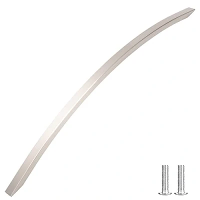 Image of Decoranddecor Slimline Kitchen Door Handles Cabinet Pulls Sleek Design Smooth Lines 320mm Brushed Chrome