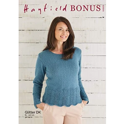 Image of Hayfield Bonus Glitter DK Knitting Pattern 10023 Sweater