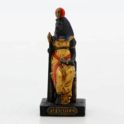 Image of Veronese Design 3 3/8 Inch Sekhmet Egyptian Goddess of War Resin Miniature Hand Painted Bronze Finish Figurine