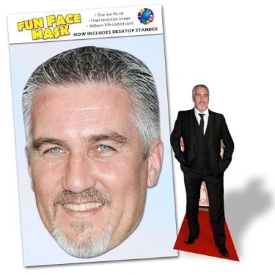 Image of 1 x Paul Hollywood Ready To Wear Celebrity Face Mask Includes Freestanding 20cm Desktop Standee Card Cutout H