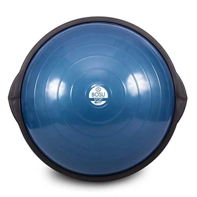 Image of BOSU 20 Inch Dynamic Non Slip Travel Size Home Gym Balance Ball Pod Trainer for Strength and Flexibility with 6 Rubber Feet Hand Pump, Blue